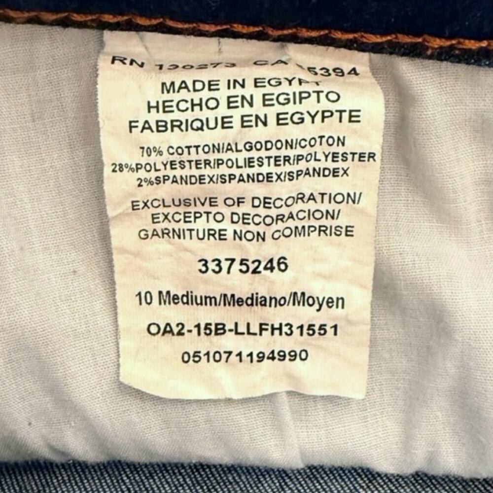 Lee Dark Wash Blue Curvy Fit Mid Rise Blue Cropped Stretch Capri Jeans Size 10 - Picture 4 of 9